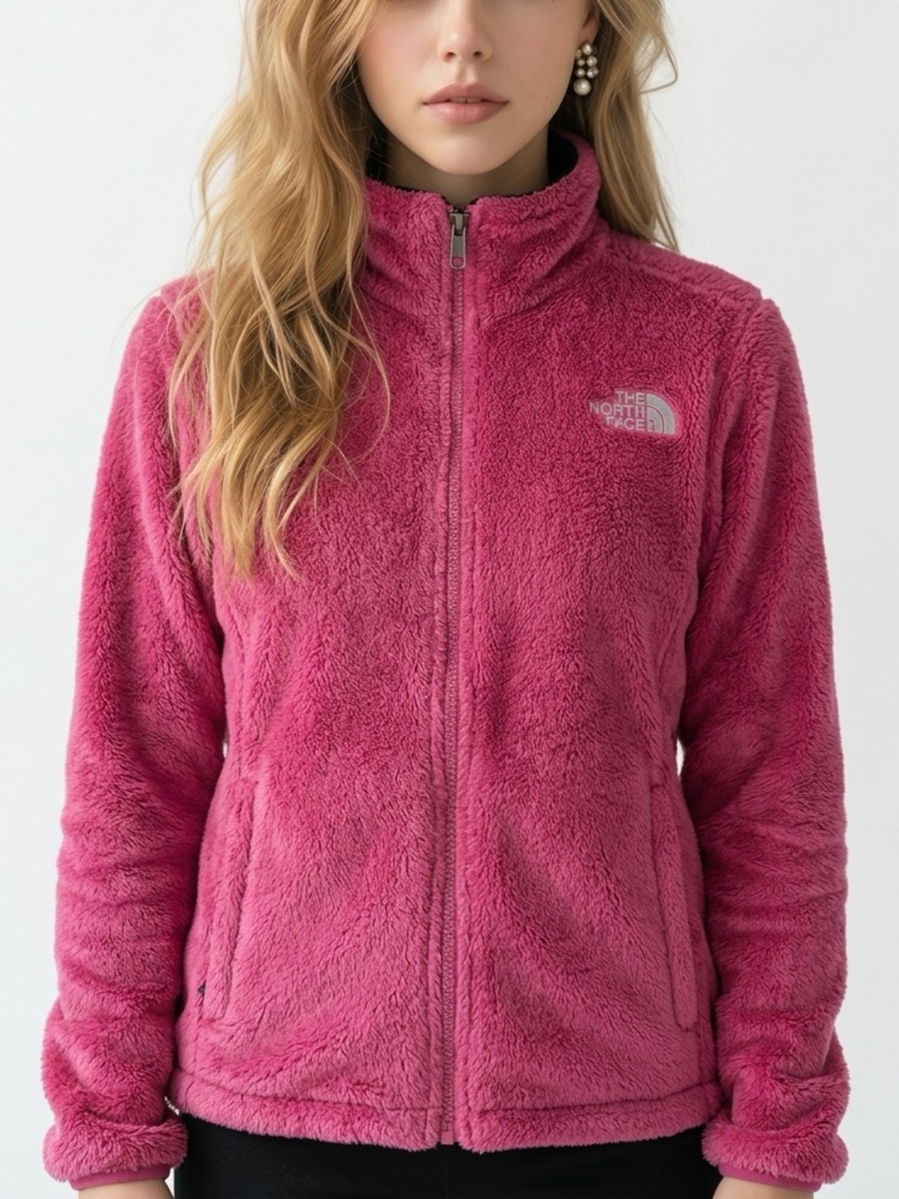 The North Face Women's Pink‎ Full Zip Fleece Jacket Size Small